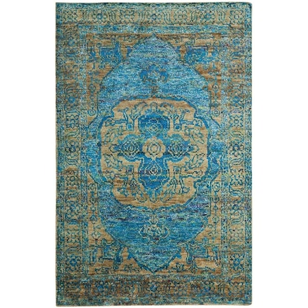 Safavieh Tangier Hand-Knotted Rectangle RugTeal & Beige 5 x 8 ft. TGR603B-5